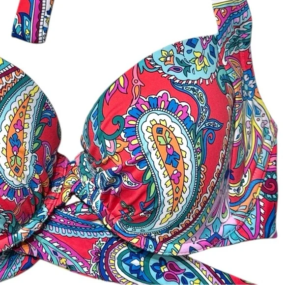 Tommy Bahama Paisley Keys UW Molded Cup Bra, 34B - Picture 7 of 12